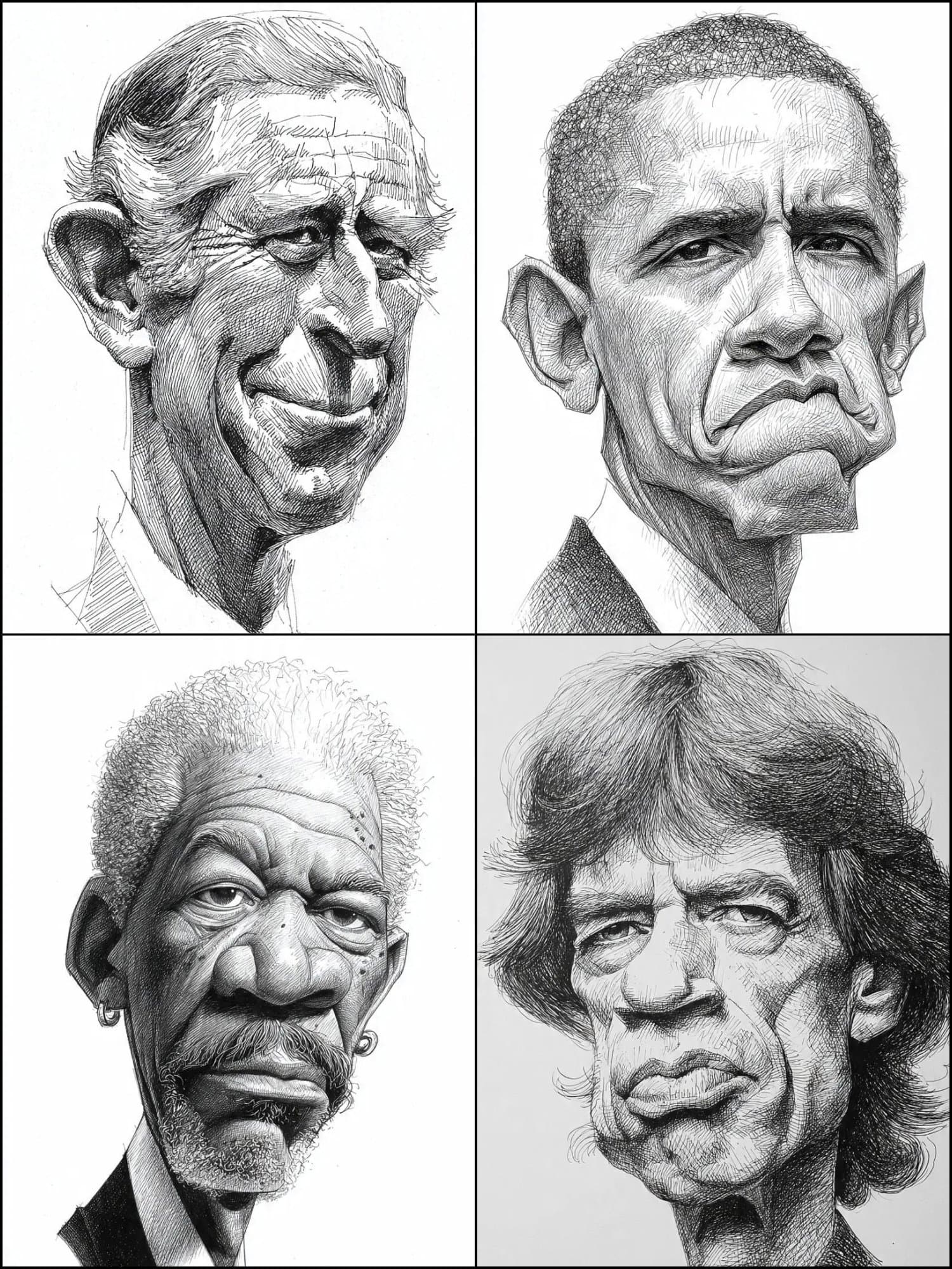 白黒の手描きスケッチ漫画